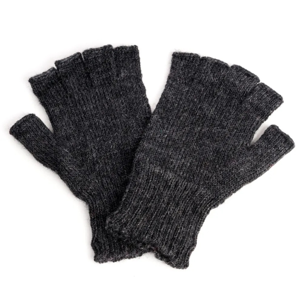 Striped and Solid Fingerless Gloves