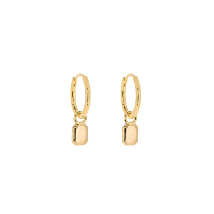 Tate Huggie Hoop Earrings - Gold