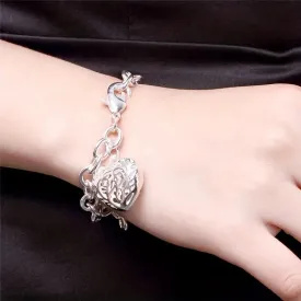 Three-Dimensional Heart Bracelet only at Bling & Bloom's Boutique | Chunky Bracelet | Silver Bracelets