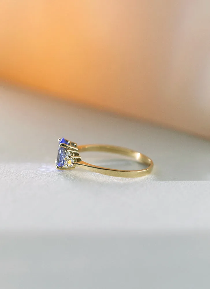 Valentina diamond tanzanite ring 14k gold