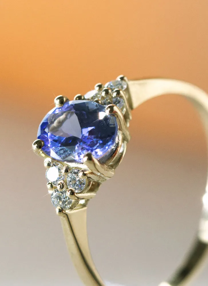 Valentina diamond tanzanite ring 14k gold