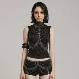 Women's Punk Halterneck Chain Stud Body Harness