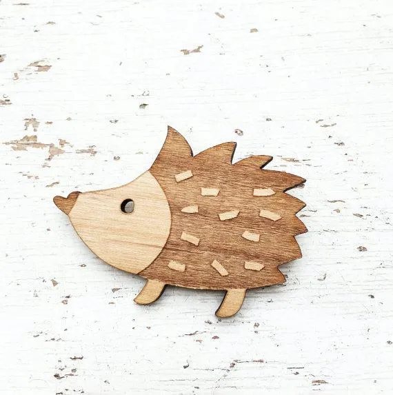 Wooden Brooches