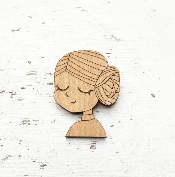 Wooden Brooches