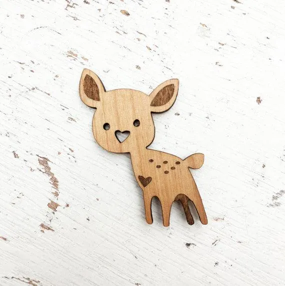 Wooden Brooches