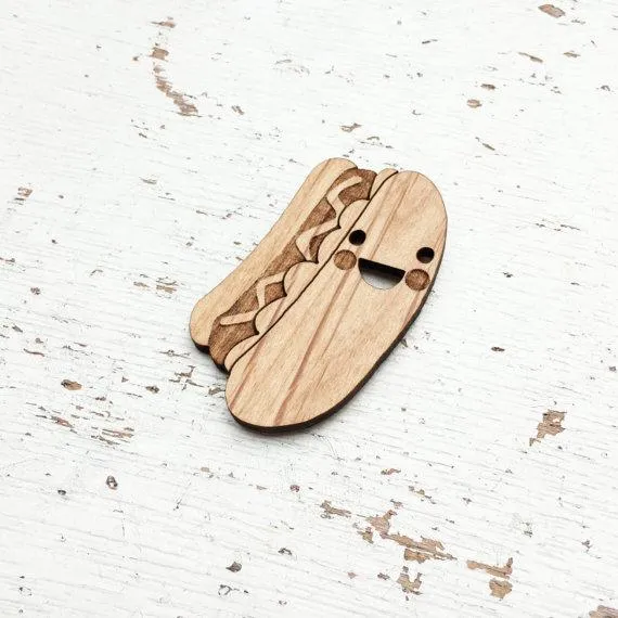 Wooden Brooches