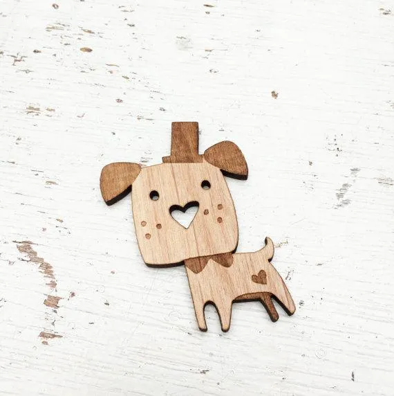 Wooden Brooches