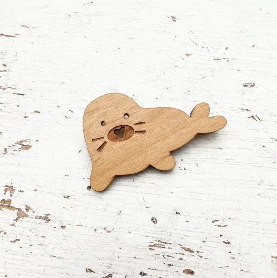 Wooden Brooches