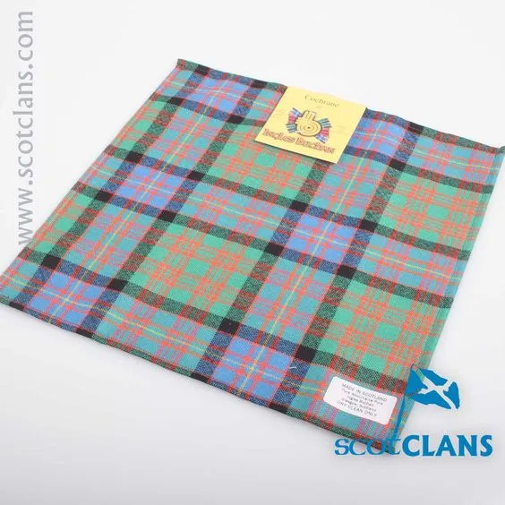 Wool Tartan Pocket Square in Cochrane Ancient Tartan